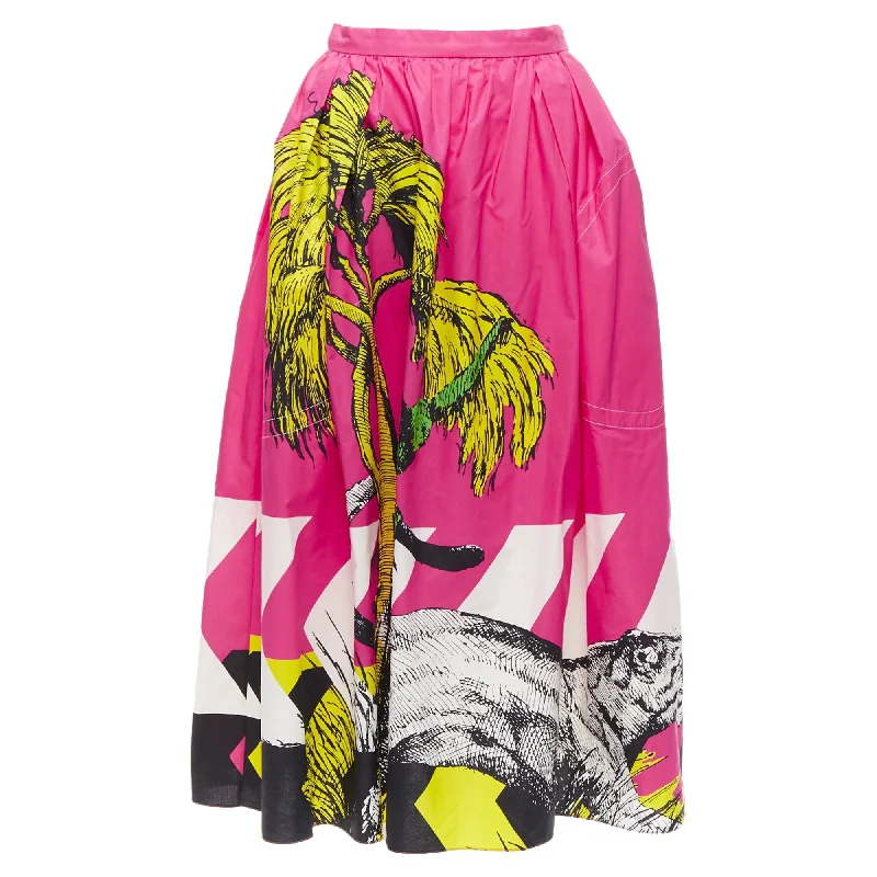 Vintage Clothing For Women Christian Dior D-Jungle pop tiger graphic print poplin cotton skirt