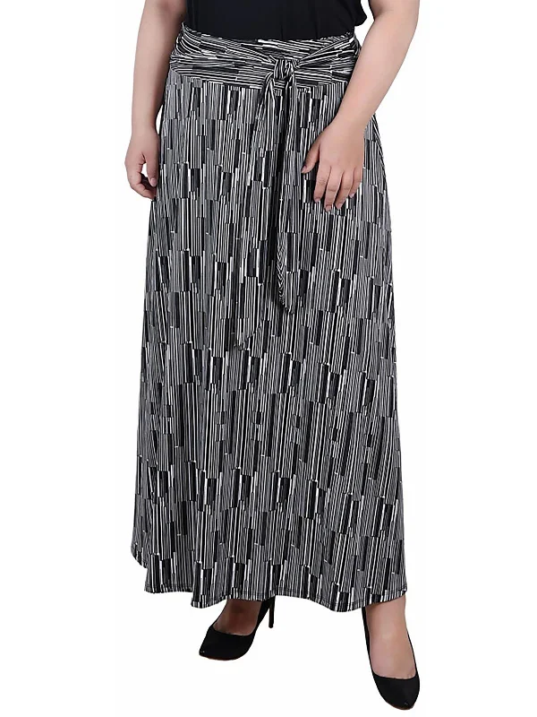 Women's Clothing For Casual Outings Plus Womens Printed Tie Waist Maxi Skirt