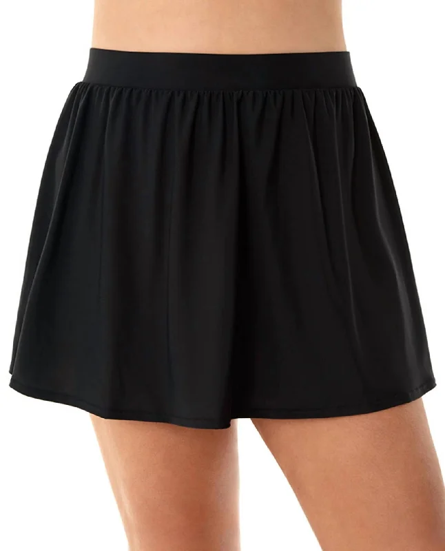 Women's Evening Clothes Plus Size Swim Skirt In Black