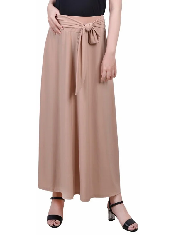 Women's Clothing For Special Occasions Petites Womens Tie Belt Wide Waistband Midi Skirt