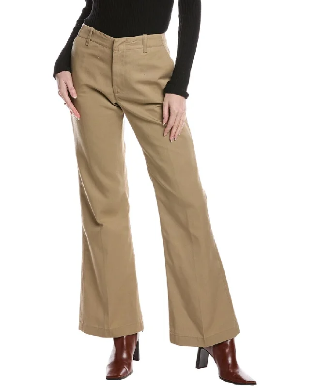 Women's Layered Outfit RE/DONE Mid-Rise Flared Trouser Khaki Jean