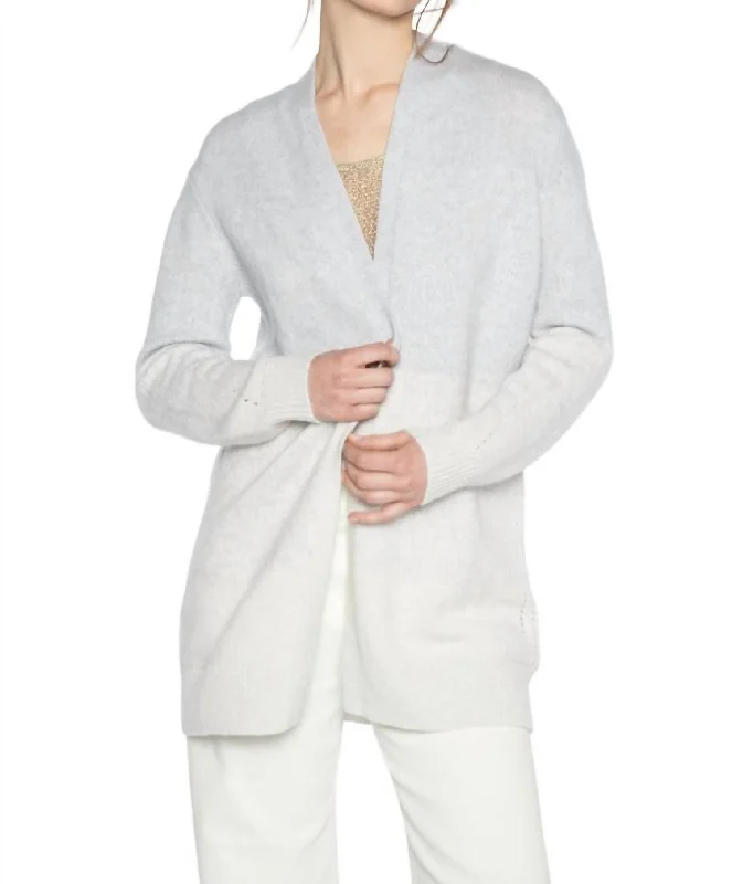 High-Fashion Women's Clothing Ombre Cardigan In Gris/whisper