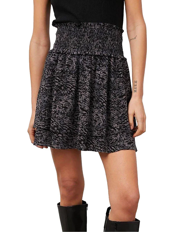 Women's Occasion Wear Clothing Womens Printed Tiered Mini Skirt