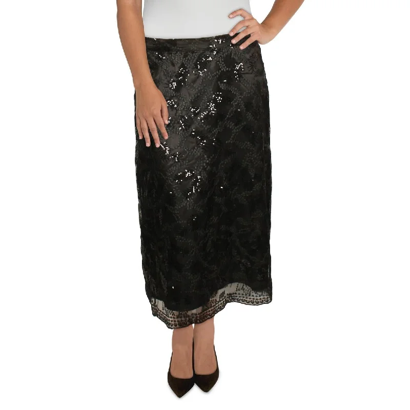 Women's Outerwear for All Weather Conditions Womens Sequined Midi A-Line Skirt