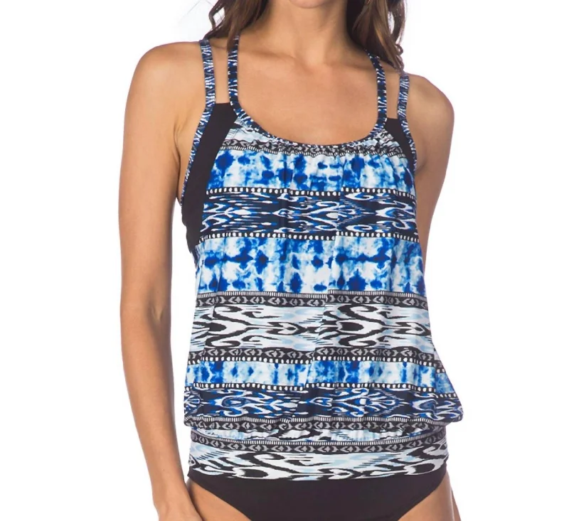 Women's Clothing Sets Go Girl Layered Tankini Top In Indigo