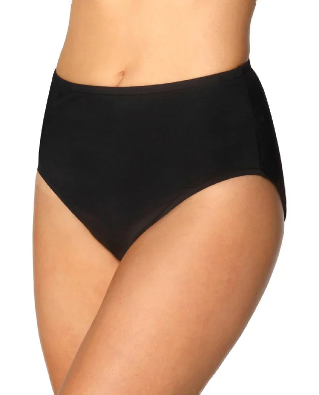 Elegant Clothing For Women Plus Size Classic Brief Swim Bottom In Black