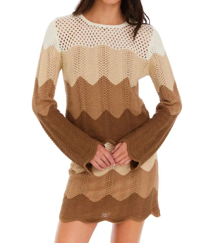 Workwear Fashion for Women Parla Pullover Sweater In Taupe Ombré