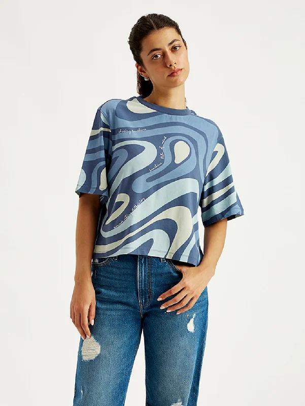 Women's Trendy Garments Women's Abstract Print Relaxed Fit T-shirt