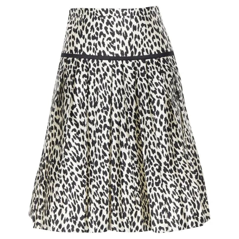 Fashionable Women's Clothing Valentino Garavani leopard spot pleated skirt