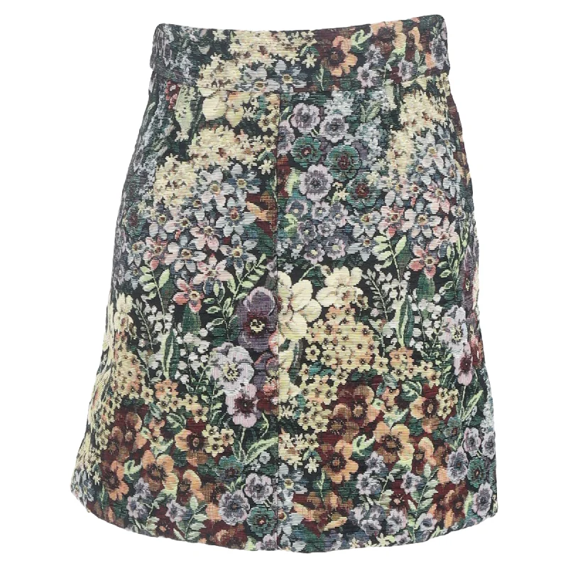 Women's Comfortable Lounge Outfit Sandro Paris Floral Printed Mini Skirt in Multicolor Polyester