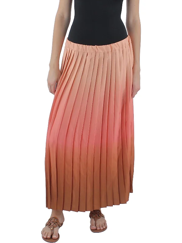 Women's Casual Wear Clothing Womens Pull On Midi Pleated Skirt