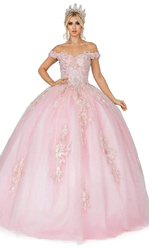 Elegant Women's Attire Dancing Queen 1592 - Off Shoulder Appliqued Ballgown