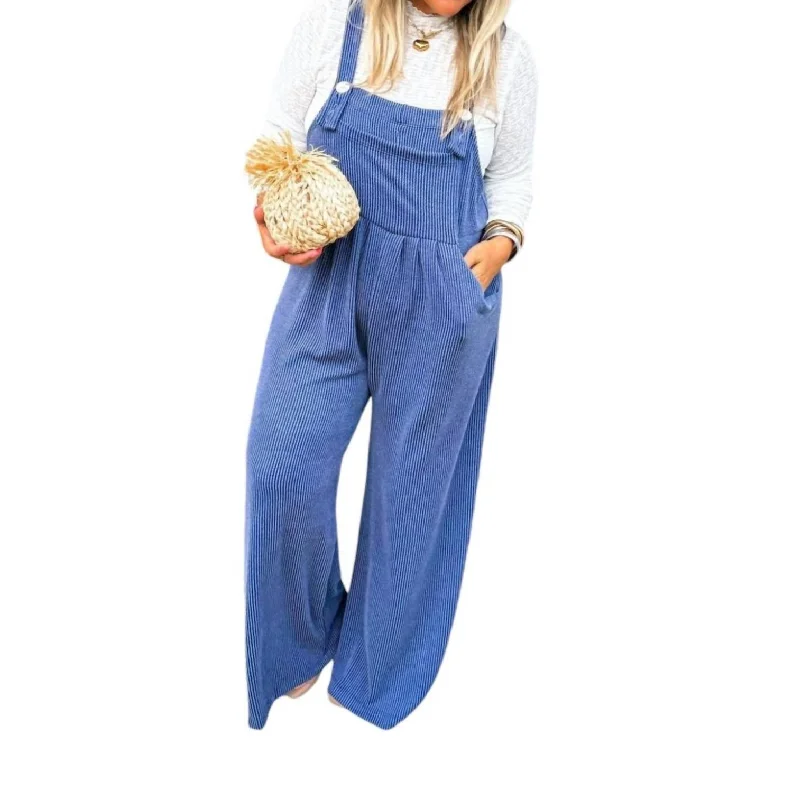 Chic Women's Clothing for Work and Travel Karli Boho Overalls In Blue