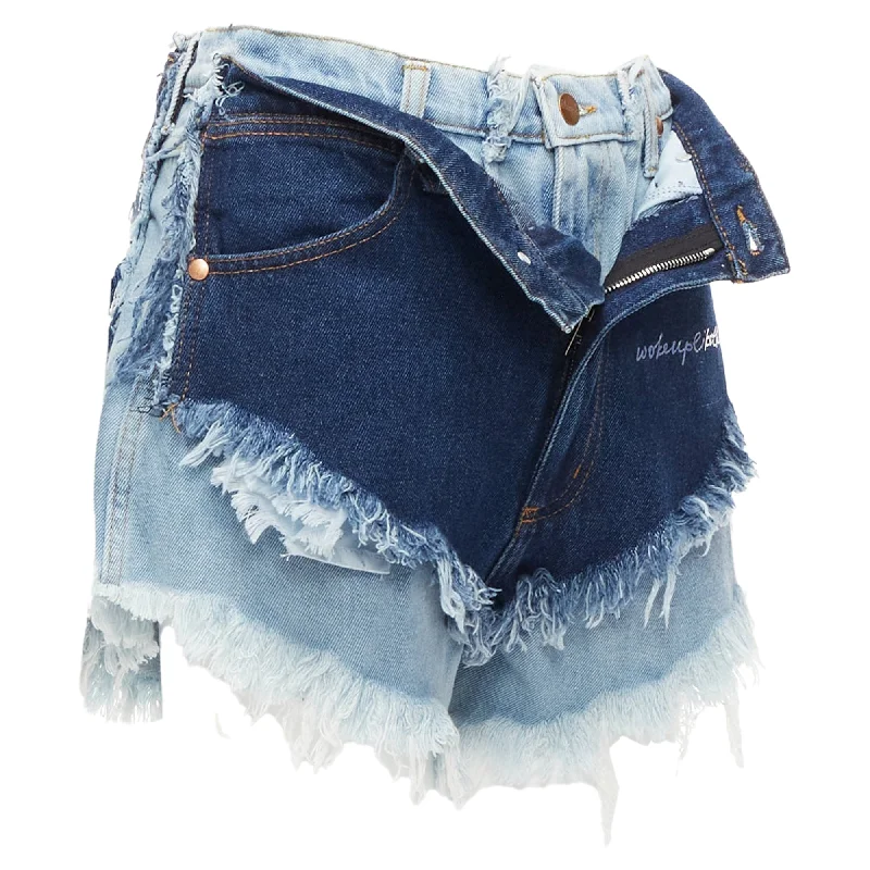 Women's Clothing For Travel Natasha Zinko deconstructed double denim shorts