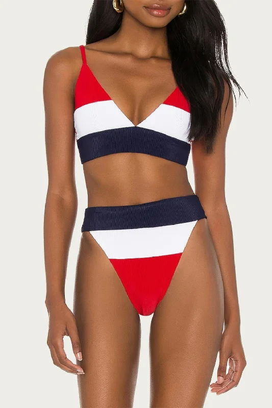 Women's Wardrobe Apparel Alexis Bikini Bottom In Red/white/blue