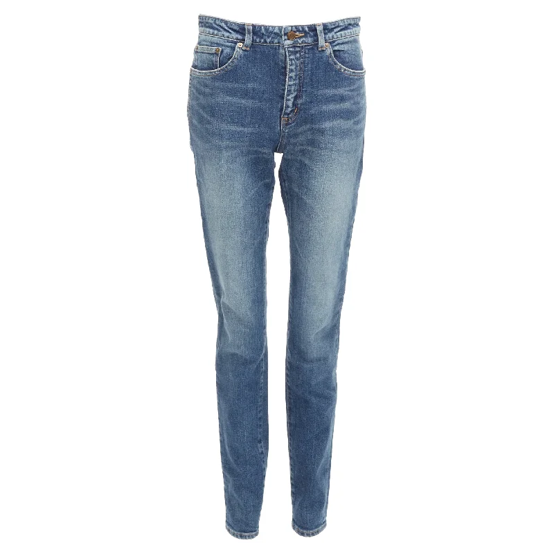 High Street Women's Fashion for Trendy Shoppers Saint Laurent Classic Mid Waist Tapered Jeans