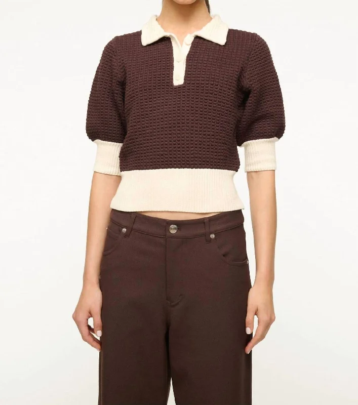 Women's Elegant Garments Altea Sweater In Dark Chocolate/ivory