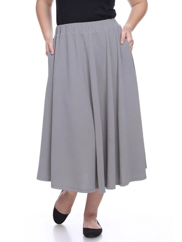 Women's Online Boutique Plus Womens Knit Textured A-Line Skirt