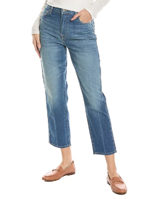 Women's Chic Outerwear Attire 7 For All Mankind High-Waist Garden Party Cropped Straight Jean