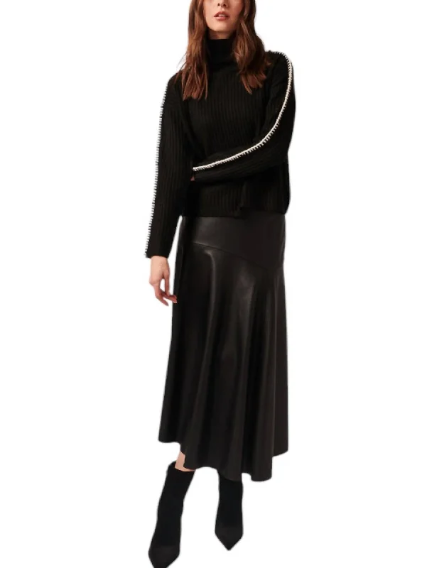 Casual Dresses for Women Trinity Turtleneck Sweater In Nightfall Raven