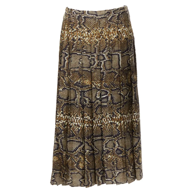 Affordable Trendy Clothes For Women Victoria Beckham silk animal print pleated midi skirt