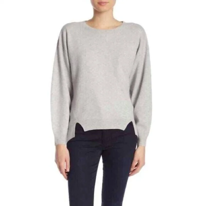 Women's Clothing for Every Occasion Kyren Wool Round Neck Pullover High Low Sweater In Gray