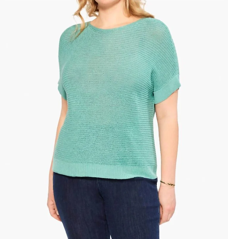 Women's Clothing Sale Easy Sleeve Summer Sweater In Dusty Aqua