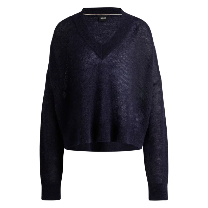 Women's Fashion Essentials V-neck sweater with melange effect