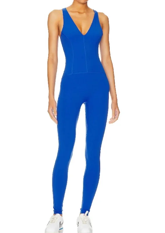 Women's Comfortable Lounge Outfit Never Better One-Piece In Electric Cobalt