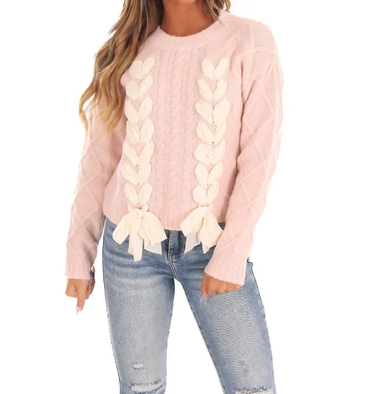 Affordable Luxury Women's Garments Charming Bow Sweater In Pink