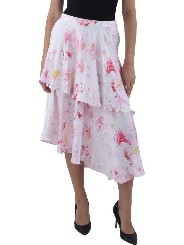 Women's Clothing Sale Online Womens Midi Printed Asymmetrical Skirt