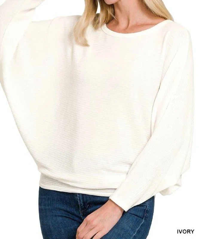 Casual Women's Clothing Cala Drop Shoulder Sweater In Cream