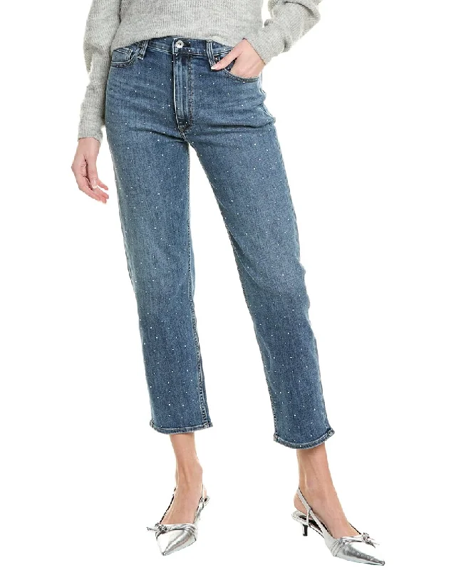 Women's Work Apparel rag & bone Hattie Medium Wash Jewels Ankle Straight Jean