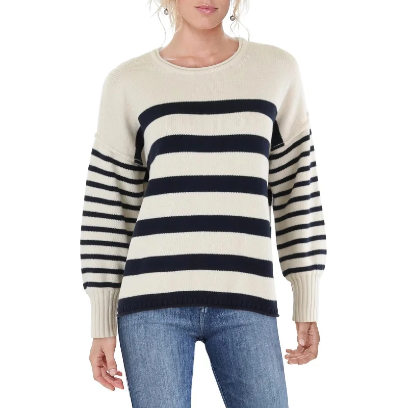 Flash Sale Clothing Womens Cotton Striped Pullover Sweater