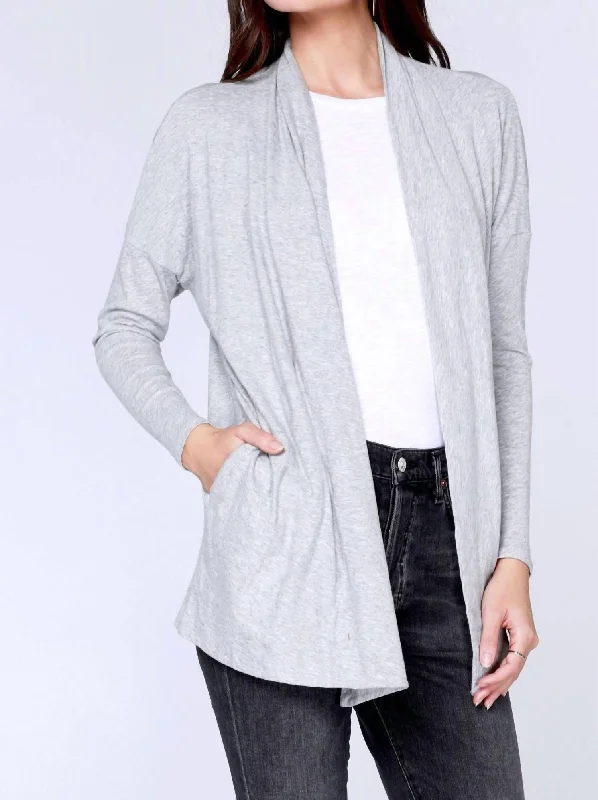 Winter Wardrobe Clearance Open Cardigan In Heather Grey