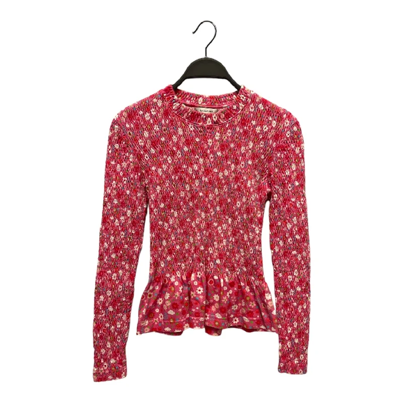 Women's Trendy Clothes BALENCIAGA/LS T-Shirt/S/Floral Pattern/Cotton/PNK/Smock LS Top