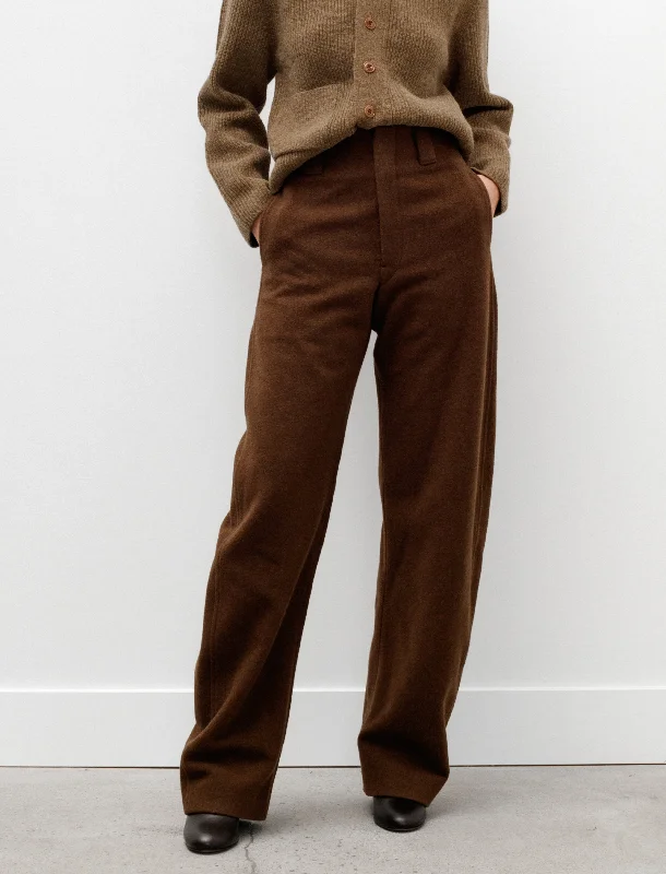 Women's Seasonal Clothes Curved Pants Dark Tobacco