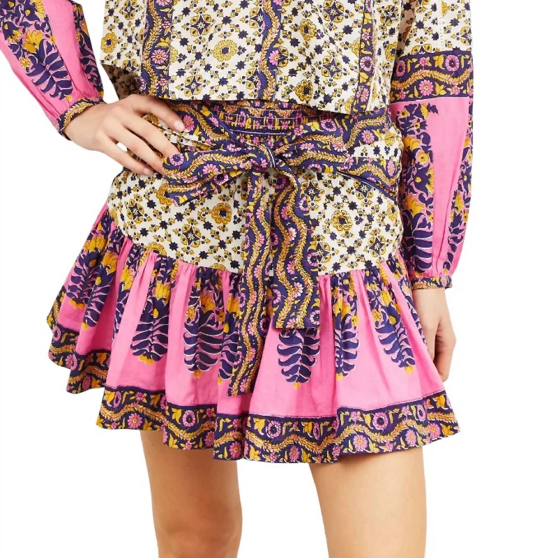 Women's Trendy Casual Outfit Ruby Mini Skirt In Zina Print