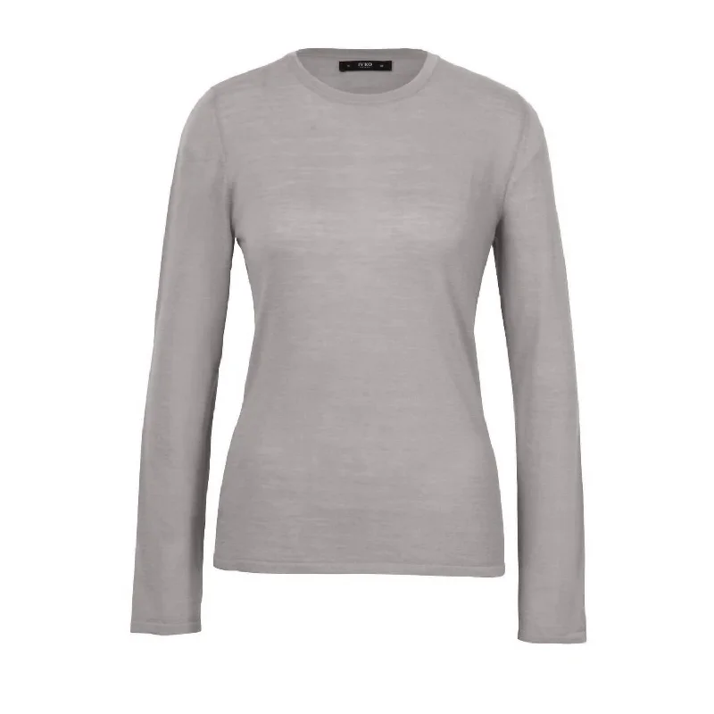 Women's Relaxed Outfit O Neck Pullover In Grey