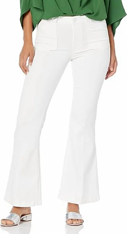 Stylish Women's Garments For Holidays Genevieve Petite Flare Jeans In White