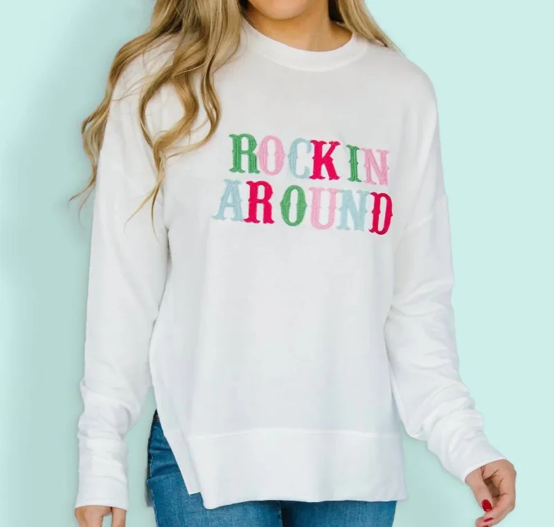 Women's Formal Wear Hannah Rockin Around Sweatshirt In White