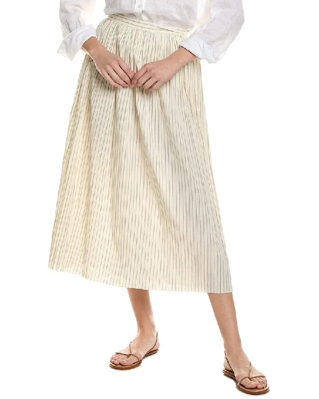 Women's Street Style Casual Wear ALEXIS Rezza Linen-Blend Midi Skirt