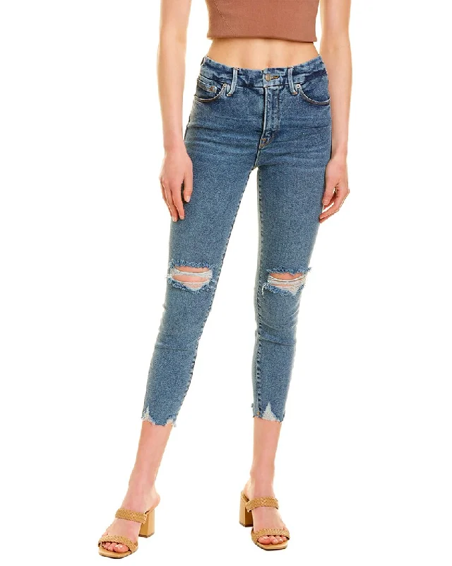 Sustainable Women's Apparel GOOD AMERICAN Good Waist Blue Crop Jean