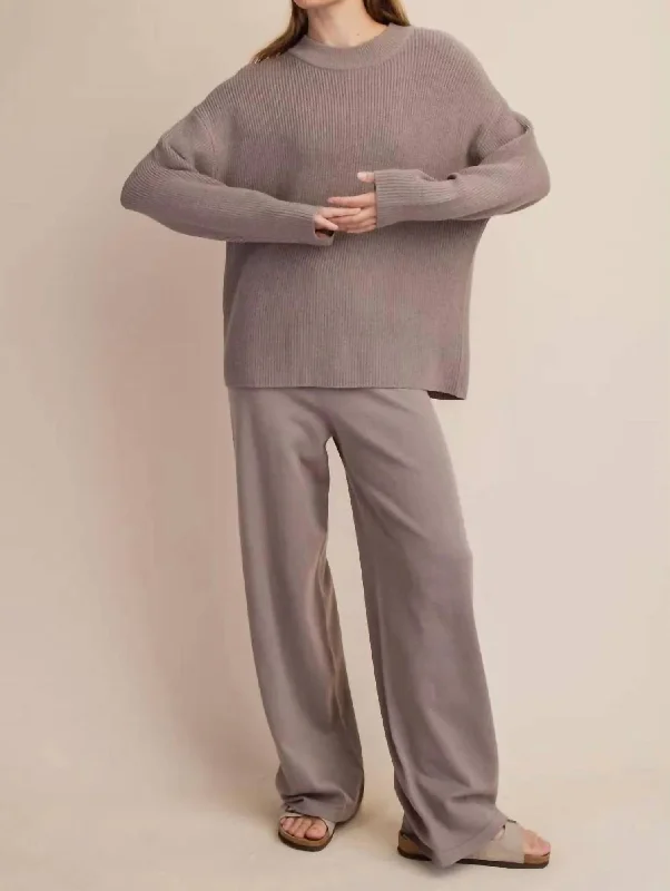 Women's Apparel And Garments Soft And Cozy Basic Sweater Set In Taupe