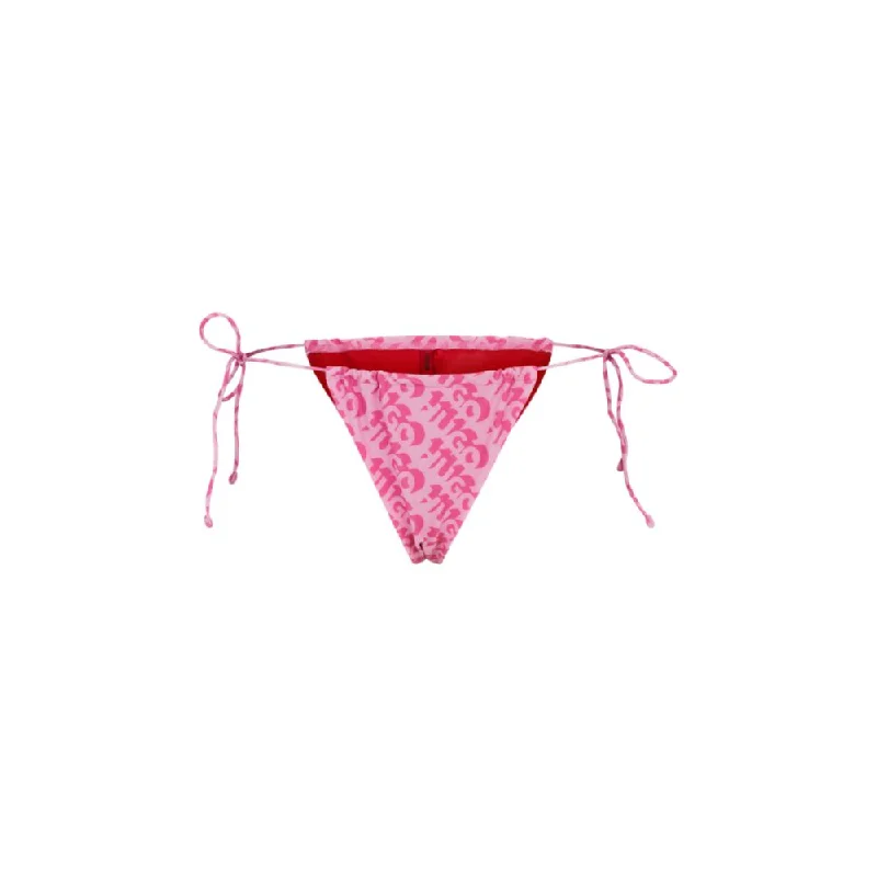 Women's Clothes Tie-side bikini bottoms with repeat logo print