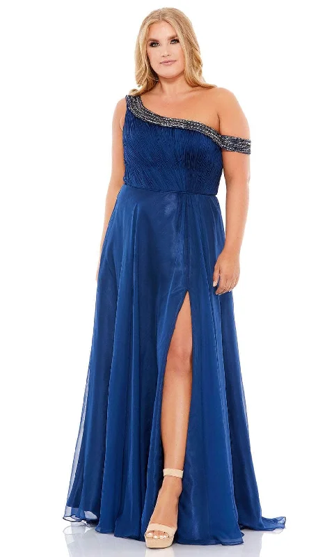 Women's Activewear Outfit Mac Duggal 67727 - Beaded Asymmetric Evening Gown