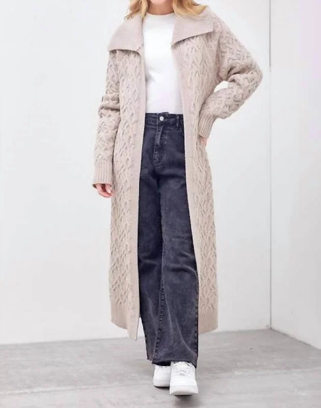 Clothing Sales Maxi Sweater Cardigan In Oatmeal