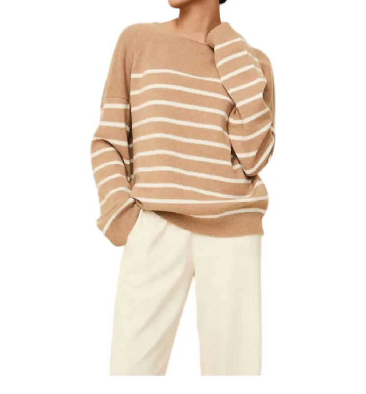 Fashionable Women's Clothes Lowell Sweater In Camel Stripe