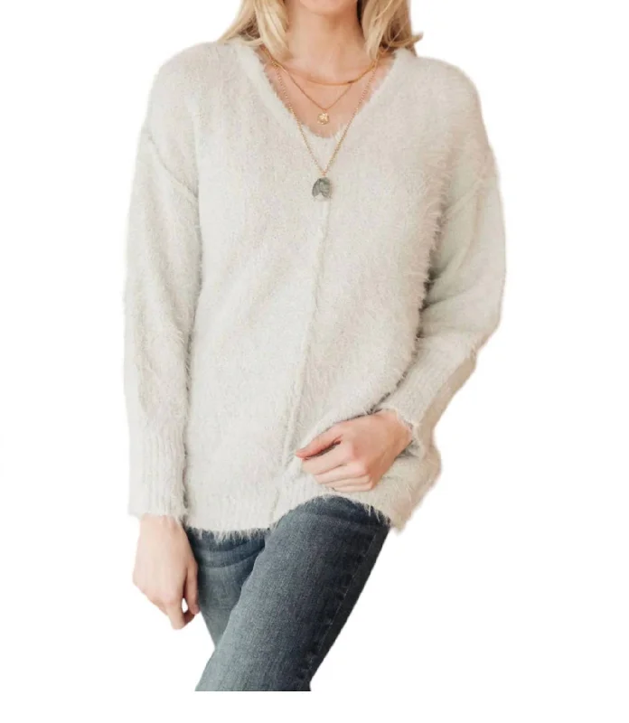 Sale On Sale Fuzzy Wuzzy Sweater In Frosty Gray