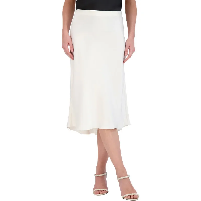 Stylish Women's Clothes for Work and Play Womens Satin Hi-Low Midi Skirt